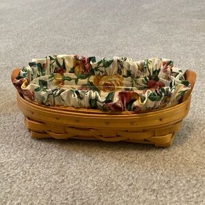 Longaberger basket with leather handles